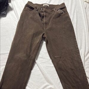 90’s straight ultra high rise brown jeans